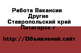 Работа Вакансии - Другие. Ставропольский край,Пятигорск г.